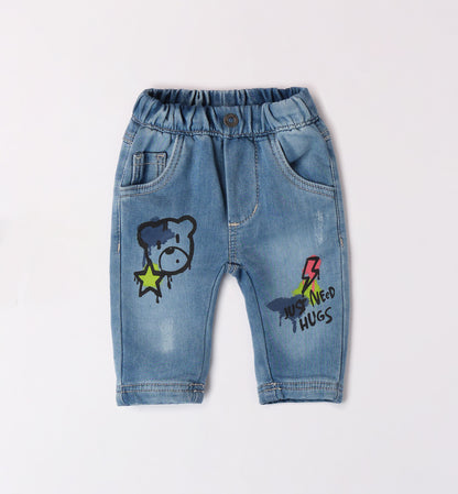 REBEL - Pantalone Jeans c/stampe