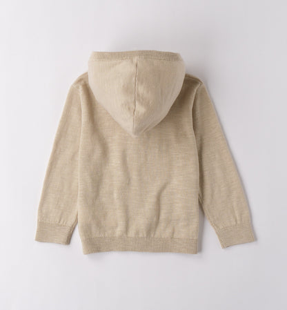 BON TON NATURALS - Cardigan c/cappuccio e zip