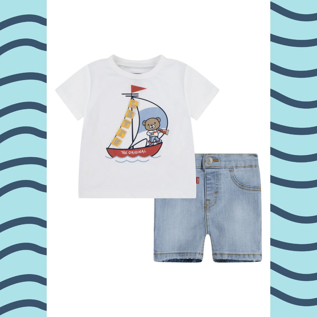 Sailing - Set T-shirt 3D grafica+Short Jeans