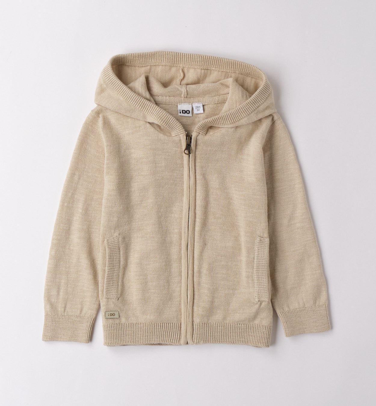 BON TON NATURALS - Cardigan c/cappuccio e zip