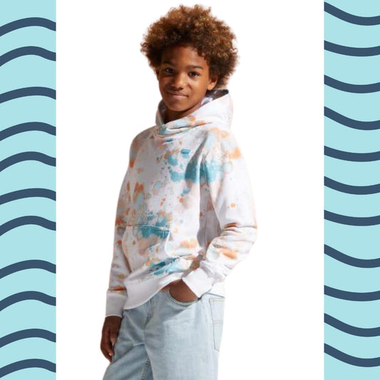 Vintage Surf e Sport - Splatter Print Felpa c/cappuccio (10-16 ANNI)