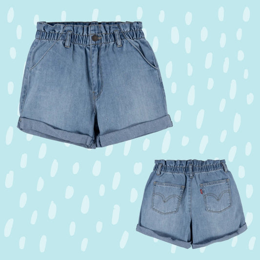 Jeans shorts a vita alta