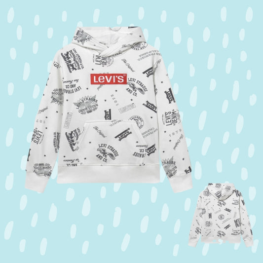 Levi's Printed Felpa con Cappuccio - WHITE