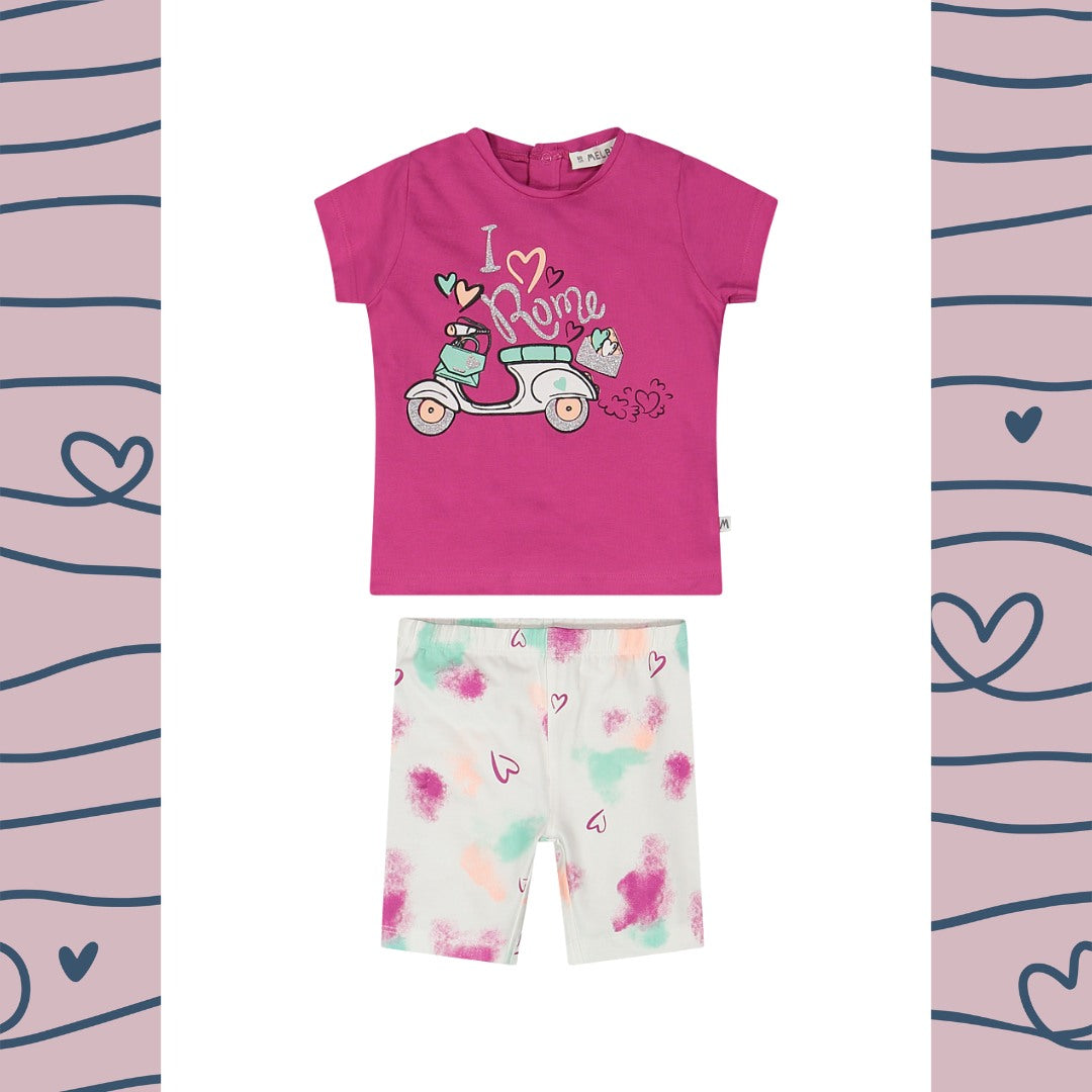 Completi Baby Girl - I Love Rome - Completo T-Shirt e Pantaloncino